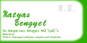 matyas bengyel business card